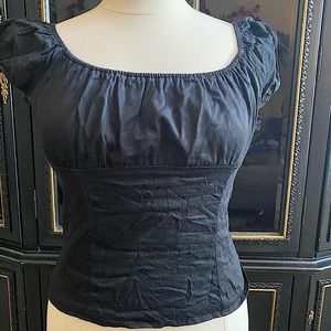 XL Peasant Top Black Pinup Couture Pinup Girl Clothing Vintage